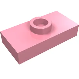 Plate Special 1 x 2 with 1 Stud without Groove (Jumper) / Pink