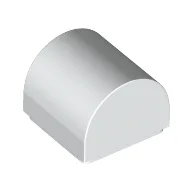 Brick Curved 1 x 1 x 2/3 Double Curved Top, No Studs / White