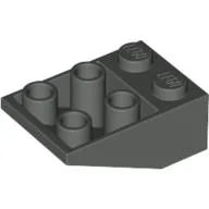 Brick Sloped Inverted 33° 3 x 2, No Connections between Studs, Ovoid Bottom Pin / Dark Gray