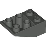 Lego Brick Sloped Inverted 33° 3 x 2, No Connections between Studs, Ovoid Bottom Pin / Dark Gray