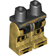 Lego Hips and Pearl Gold Legs with Armor with Black and Gold Plates Print / Black