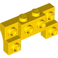 Brick Special 2 x 4 - 1 x 4 with 2 Recessed Studs and Thick Side Arches / Yellow