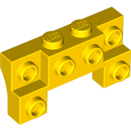 Lego Brick Special 2 x 4 - 1 x 4 with 2 Recessed Studs and Thick Side Arches / Yellow