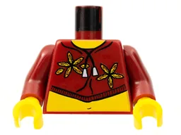 Torso Xtreme Stunts Flowers on Crop Top with String Pattern (Sky) / Dark Red Arms / Yellow Hands