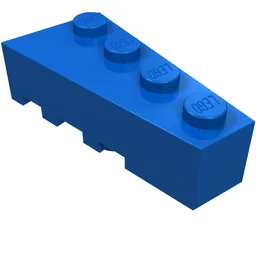 Brick Wedged, Angled 4 x 2 Right / Blue