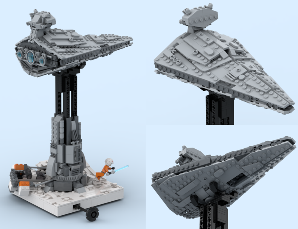 Lego Imperial Destroyer with rotating AT-AT foot stand