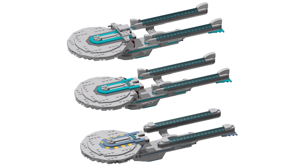 Lego Excelsior Variants (USS Excelsior, USS Enterprise-B, USS Akagi), Smooth Edition