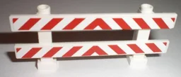 Fence 1 x 8 x 2 2/3 with Red and White Danger Stripes Pattern (Stickers) - Sets 7631 / 7632 / 7633 / 7685