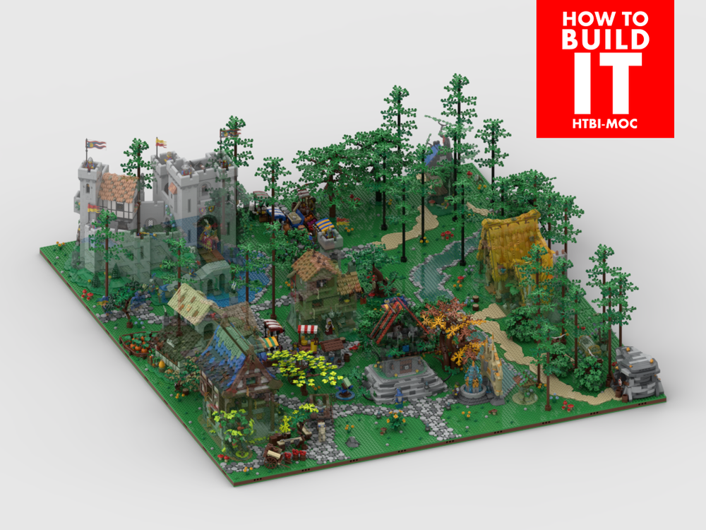 Lego Medieval Diorama - Display for sets: 10305, 40567, 40601, 21325, 10332, 43242
