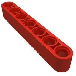 Technic Beam 1 x 7 Thick / Red
