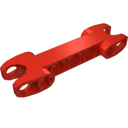 Technic Axle and Pin Connector 2 x 7 with Two Ball Joint Sockets [Squared Ends] / Red