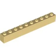 Brick 1 x 10 / Light Yellow