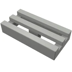 Tile Special 1 x 2 Grille with Bottom Groove / Dark Bluish Gray