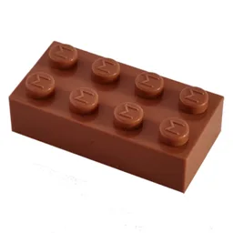 Modulex Brick 2 x 4 with M on Studs / Modulex Terracotta