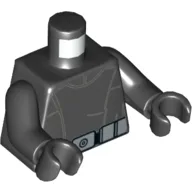 Torso, Jacket, Uniform, with Belt Print (Imperial Death Trooper), Black Arms and Hands / Black