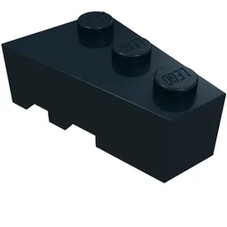 Brick Wedged, Angled 3 x 2 Right / Black