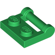 Lego Plate Special 1 x 2 [Side Handle Closed Ends] / Green