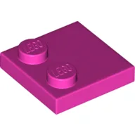 Plate Special 2 x 2 with Only 2 studs / Dark Pink