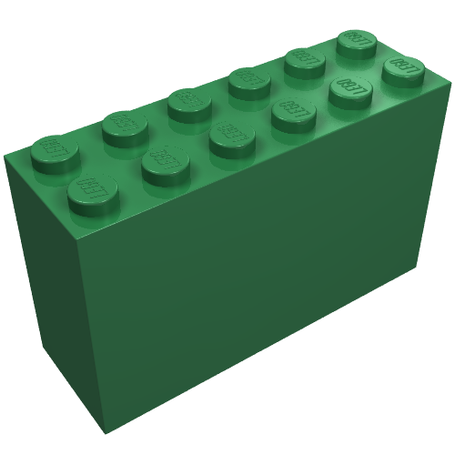 Lego Brick 2 x 6 x 3 / Green