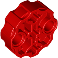 Lego Large Figure Weapon, Barrel with 2 Pin Holes and 3 Axle Holes / Red