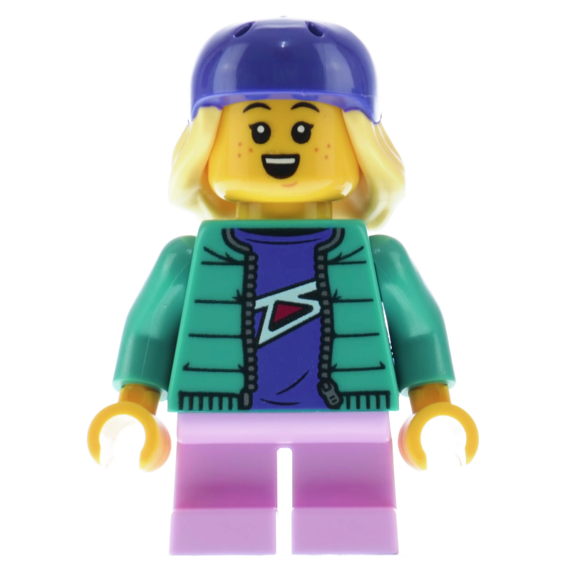 Lego Girl, Dark Turquoise Jacket, Dark Purple Bike Helmet