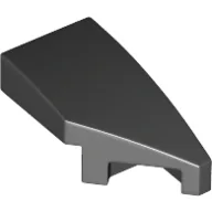 Brick Wedged, Curved 2 x 1 with Stud Notch Right / Black