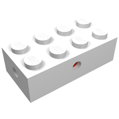 Lego Brick Special 2 x 4 with Wheel Holder Old, Opaque Bottom / White