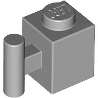 Brick Special 1 x 1 with Handle / Light Bluish Gray
