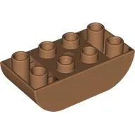 Duplo Brick 2 x 4 Curved Bottom / Medium Nougat