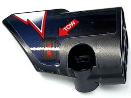 Technic, Panel Fairing # 1 Small Smooth Short, Side A with White 'TOW' on Red Arrow, Red and White Lightning Stripes Pattern (Sticker) - Set 42109