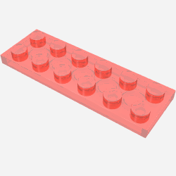 Lego Plate 2 x 6 / Trans-Red