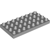 Lego Duplo Plate 4 x 8 / Light Bluish Gray