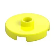 Plate Special Round 2 x 2 with Center Stud (Jumper Plate) / Vibrant Yellow