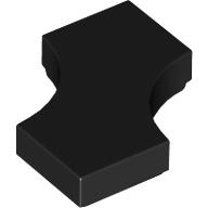 Lego Tile Special 2 x 2 with 2 Quarter Round Cutouts / Black