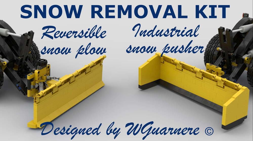 Lego Reversible Snowplow and Snowpusher for Wheels loader