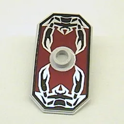 Shield Rectangular with Stud, Knights Kingdom Vladek Scorpion Print (Non-Sticker) / Very Light Bluish Gray