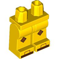 Lego Hips and Yellow Legs with Reddish Brown/Nougat Knee Pads, Toes print / Yellow