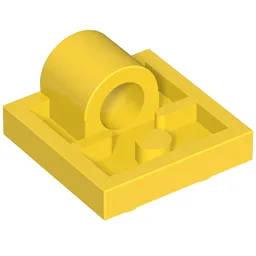 Plate Special 2 x 2 with 1 Pin Hole [Split Underside Ribs] / Yellow