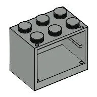 Cupboard 2 x 3 x 2 with Solid Studs / Light Gray