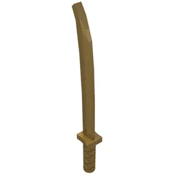 Weapon Sword / Katana / Shamshir with Uncapped Pommel [Square Guard] / Pearl Gold