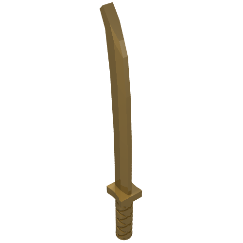 Lego Weapon Sword / Katana / Shamshir with Uncapped Pommel [Square Guard] / Pearl Gold