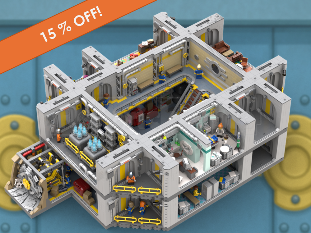 Lego Bundle - Fallout 4 Vault 81 - 8 Rooms, 2 Connectors and the Atrium