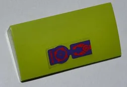 Slope, Curved 2 x 4 x 2/3 with Bottom Tubes with Red Target and Mechanical Claw Pattern (Sticker) - Set 9455
