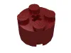 Brick Round 2 x 2 with Axle Hole / Dark Red