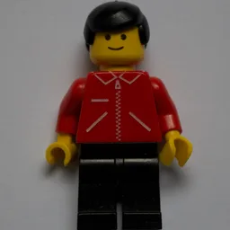 Man, Red Jacket with Zipper and Pockets, Black Legs, Black Hair