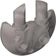 Large Figure Shield 5 x 5 with Dual Round Prongs / Pearl Light Gray
