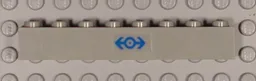 Brick 1 x 8 with Train Logo Blue Pattern (Sticker) - Sets 4558 / 10001