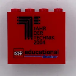 Brick 2 x 4 x 3 with 'LEGO educational division JAHR DER TECHNIK 2004' Print / Red
