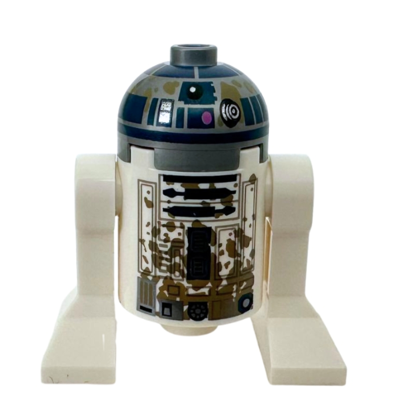 Lego Astromech Droid, R2-D2, Flat Silver Dome, Mud Stains