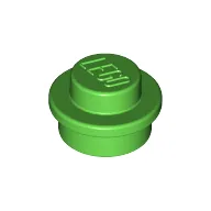 Plate Round 1 x 1 with Solid Stud / Bright Green